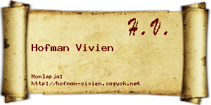 Hofman Vivien névjegykártya